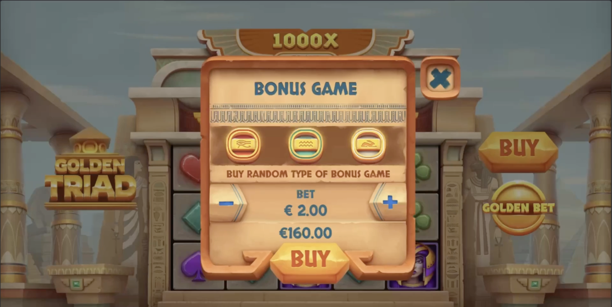 Visualization of a Buy Feature option in a slot game
